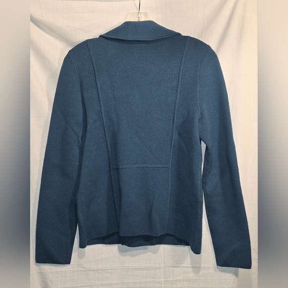 Talbots Milano 100% Pure Merino Wool Moto Zip Up Sweater Jacket Size S - Picture 2 of 6